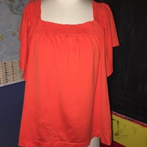 J.Crew Smocked Square-Necked Top L